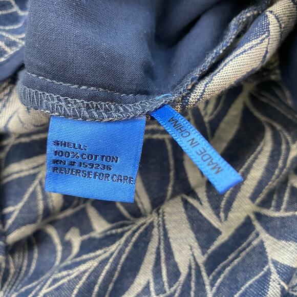 J McLaughlin Morgan Pants 4 Womens Blue Chambray Wide Leg Crop Leaf Print 28x28 - Picture 12 of 14